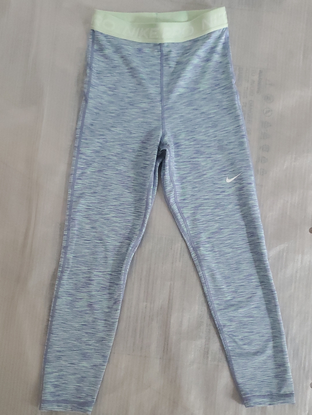 Nike Pro  Cropped Tights DA1012-500 Green Purple Glow Women Size S